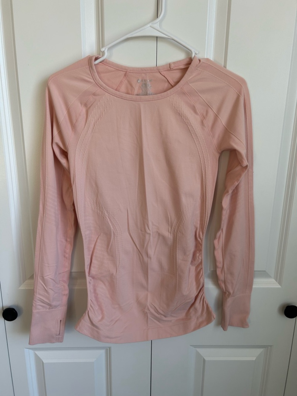 Gaiam Light Pink Long Sleeve Seamless Crew Top